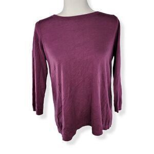Loft Outlet Purple Knit Shirt 3/4 sleeve XS